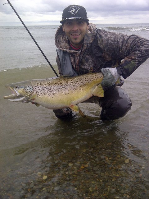 Sean with a WORLD CLASS migratory Lake Ontario Brown Trout.jpg - Sean with a WORLD CLASS migratory Lake Ontario Brown Trout